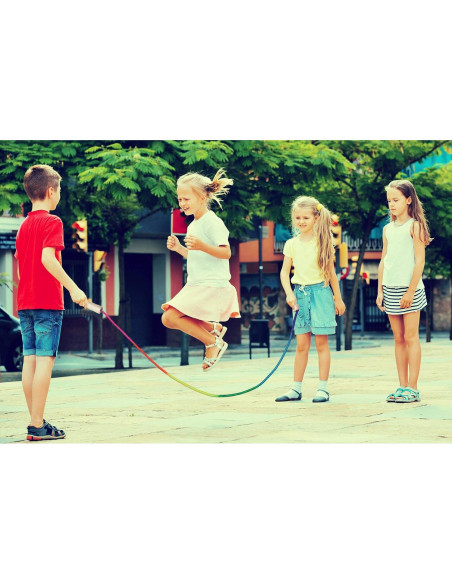 Cuerda de saltar 5 m ACEONE con mango de madera arcoíris Cuerda de saltar 5 m ACEONE con mango de madera arcoíris