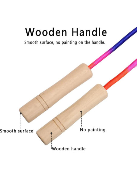 Cuerda de saltar 5 m ACEONE con mango de madera arcoíris Cuerda de saltar 5 m ACEONE con mango de madera arcoíris