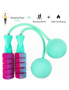 Cuerda de Saltar APLUGTEK con Peso y Sin Enredos - Verde 2