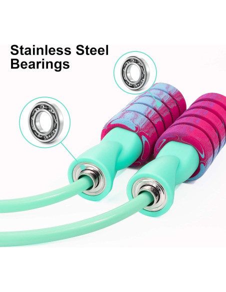 Cuerda de Saltar APLUGTEK con Peso y Sin Enredos - Verde