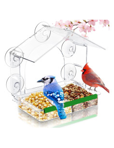 Comedero para Aves de Ventana HCGADON 0.41 kg Transparente