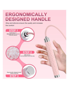 Cuerda de Salto AUMCDIK Ajustable para Fitness 2.8m Rosa 2