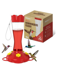 Alimentador de Colibríes MEKKAPRO 296 ml Vidrio Rojo Colgante