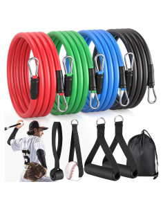TOBWOLF Entrenador de Resistencia de Béisbol 4PCS - Bandas 15-30 LB