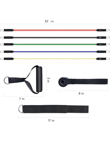 Conjunto de Bandas de Resistencia Simmgud 68 kg con Accesorios