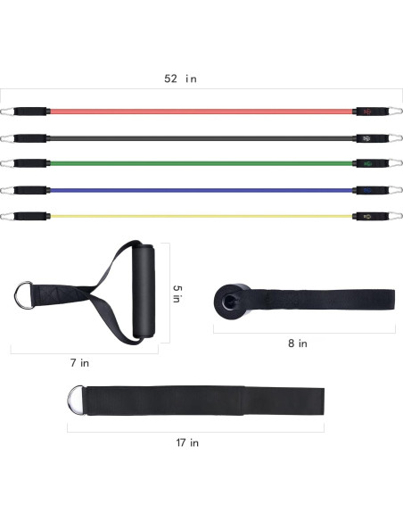 Conjunto de Bandas de Resistencia Simmgud 68 kg con Accesorios