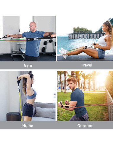 Conjunto de Bandas de Resistencia Simmgud 68 kg con Accesorios