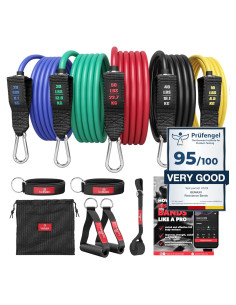 Juego de Bandas de Resistencia BeMaxx con Mangos y Ancla