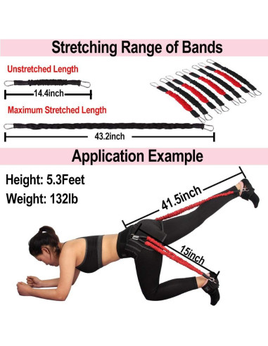 Sistema de Bandas de Resistencia NOANTA 13 Piezas para Glúteos