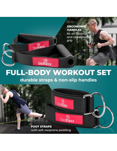 Juego de Bandas de Resistencia BeMaxx con Mangos y Ancla