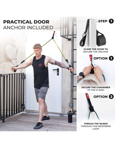 Juego de Bandas de Resistencia BeMaxx con Mangos y Ancla