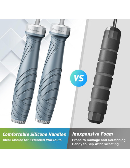 Cuerda de Salto Sin Cable BURNCALO con Peso - Fitness y Ejercicio