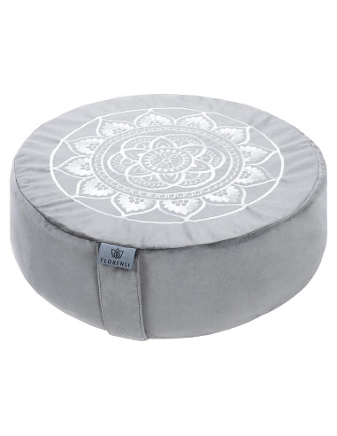 Cojín de Meditación Florensi Grande de Terciopelo Gris