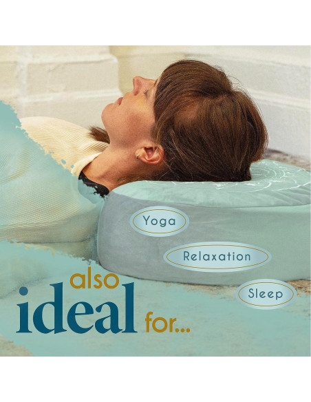 Cojín de Meditación Florensi Grande de Terciopelo Gris