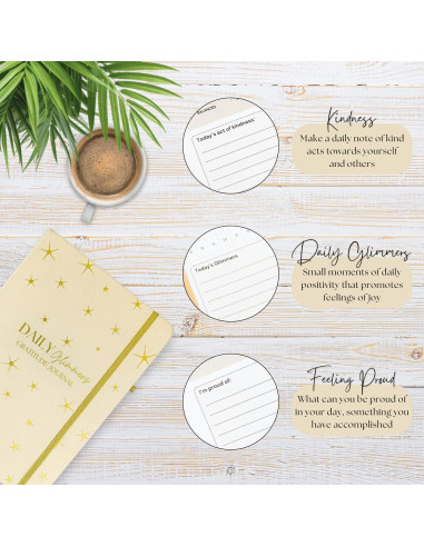 Diario de Gratitud Just Joyful Boutique A5 Oro Sin Fecha