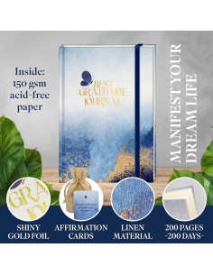 Diario de Gratitud Genérico con Tarjetas de Afirmación 200 Páginas 2