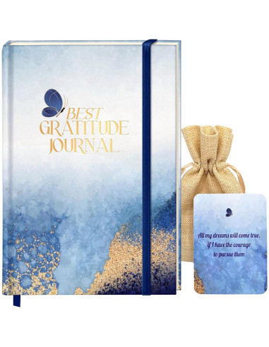 Diario de Gratitud Genérico con Tarjetas de Afirmación 200 Páginas