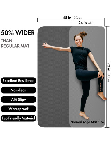 Esterilla de Yoga FrenzyBird 1.83m x 1.22m TPE Antideslizante