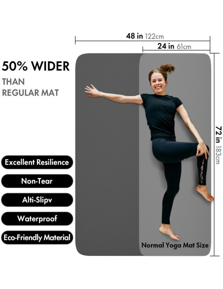 Esterilla de Yoga FrenzyBird 1.83m x 1.22m TPE Antideslizante