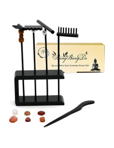 Set de Rastrillos Zen Mini JJJ Arts - 12 Piezas de Bambú