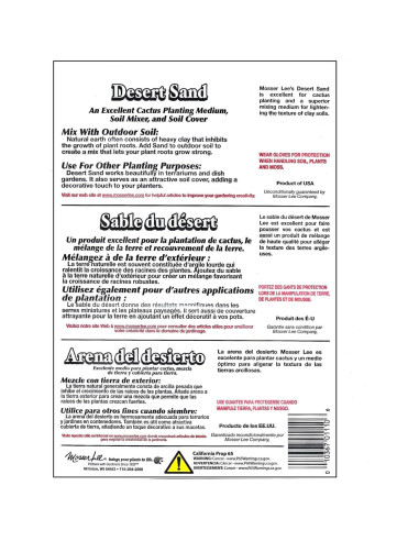 Arena Desértica Mosser Lee 3.18 kg para Decoración de Plantas