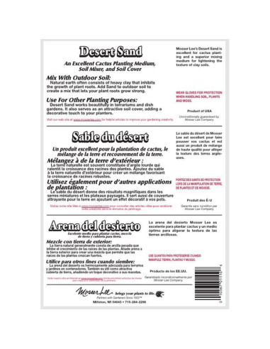 Arena Desértica Mosser Lee 3.18 kg para Decoración de Plantas