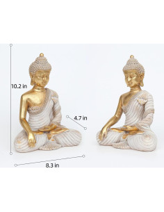 Estatua de Buda Dorado Suoedd 25.91 cm para Decoración Zen 2