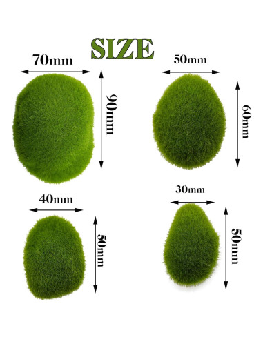 Rocas de Musgo Artificial RONYOUNG 40 Piezas Decorativas