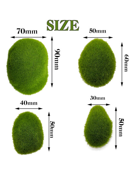 Rocas de Musgo Artificial RONYOUNG 40 Piezas Decorativas