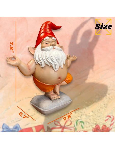 Estatua de Gnomo de Yoga VYXARA - Meditación en Pose de Árbol