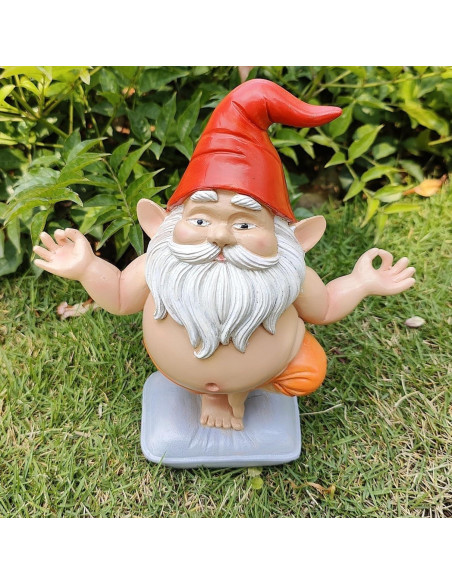 Estatua de Gnomo de Yoga VYXARA - Meditación en Pose de Árbol