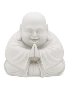 Estatua de Buda Feliz Culture Spot - Figurita Zen Blanca 19 cm