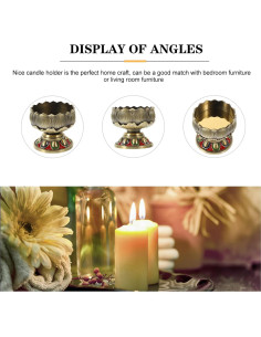 Soporte de Vela de Loto Vaguelly Decorativo de Zinc 5cm 2