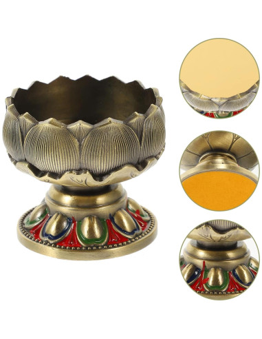 Soporte de Vela de Loto Vaguelly Decorativo de Zinc 5cm