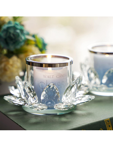 Soporte de Vela de Loto Claro QFkris - Juego de 2 Piezas