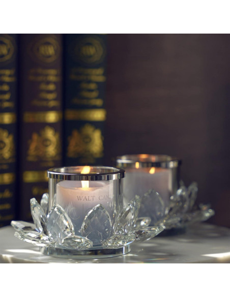 Soporte de Vela de Loto Claro QFkris - Juego de 2 Piezas