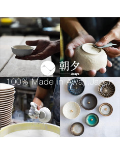 Soporte de Incienso Mini Tradicional Asayu Japón Cerámica 83mm 2