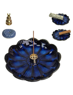 Soporte de Incienso Cerámica Fyedroed Azul 14 cm Redondo