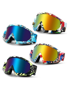 Gafas de Motocross Tallew 4 Pares Ajustables para ATV y Esquí