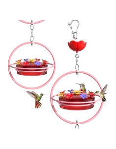 Alimentador de Colibrí Dreamdrawer 2 Pcs Rosa Boca Ancha