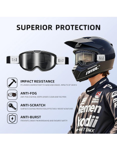 Gafas de Motocicleta VOZAPOW Pamx5-03 Fotoquímicas Antivaho 2