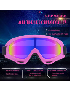 Gafas de Motocicleta Immoono con Balaclavas Rosa Brillante 2