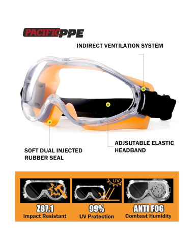 Gafas de Seguridad PACIFIC PPE Antiempañante 18.5x5.1cm