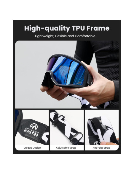 Gafas de Moto OutdoorMaster Tern - Lentes HD Anti-vaho