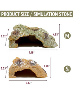 Cueva de Escondite para Reptiles BAYFUN Pequeña 8.9x13x7.4cm 2