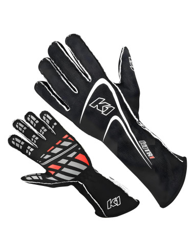 Guante de Carreras K1 RaceGear Track1 Negro Grande SFI 5