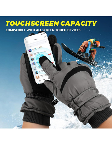 Guantes de Esquí Pleneal Unisex Impermeables Térmicos 0.2kg