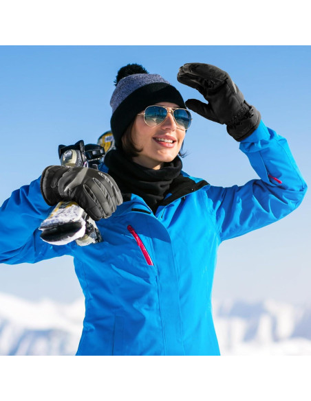 Guantes de Esquí Pleneal Unisex Impermeables Térmicos 0.2kg Guantes de Esquí Pleneal Unisex Impermeables Térmicos 0.2kg