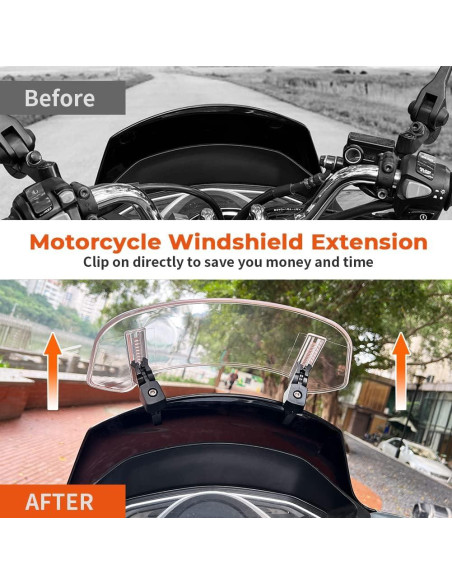 Extensión de Parabrisas Motoparty Universal Clip-On 31.4x14.4cm