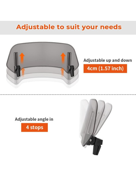 Extensión de Parabrisas Motoparty Universal Clip-On 31.4x14.4cm